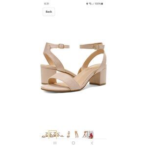 New Sz 9 Dream Pairs Nude Carnival Open Toe Low Block Chunky Dress Shoes Sandals